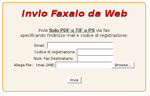 Faxalo Invio da Web